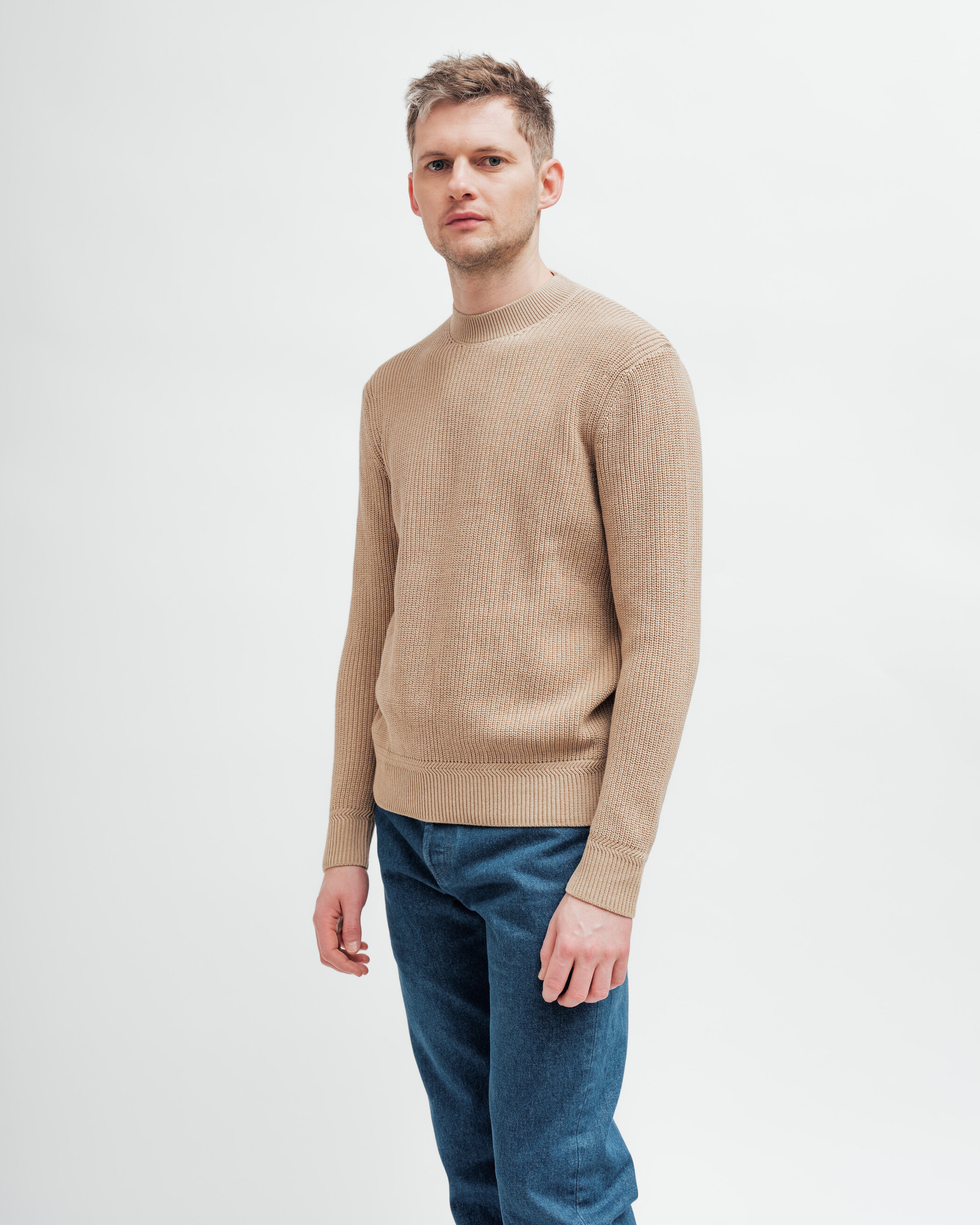 Glein - Rib Jumper - beige melange