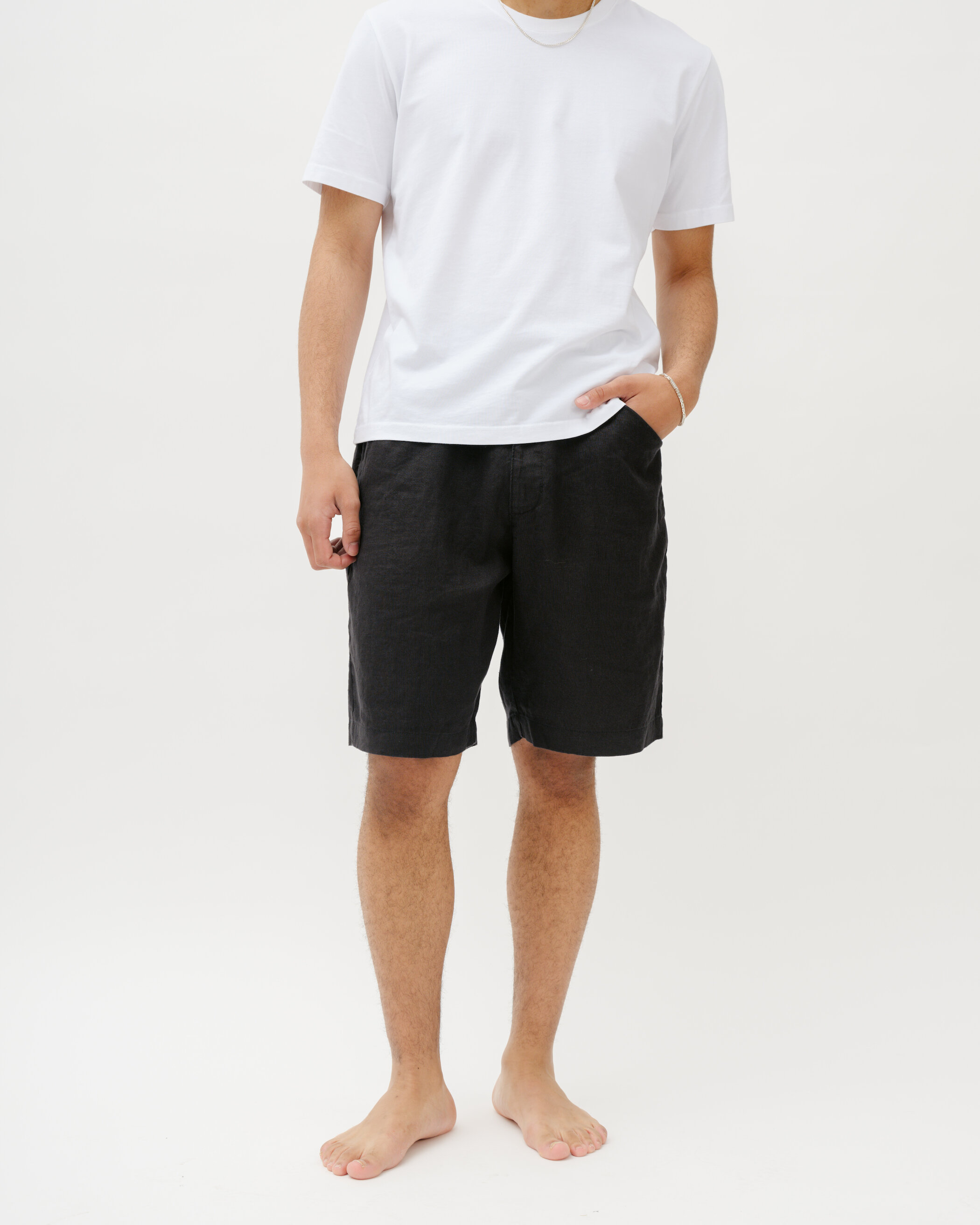 Glein - Linen Shorts - black