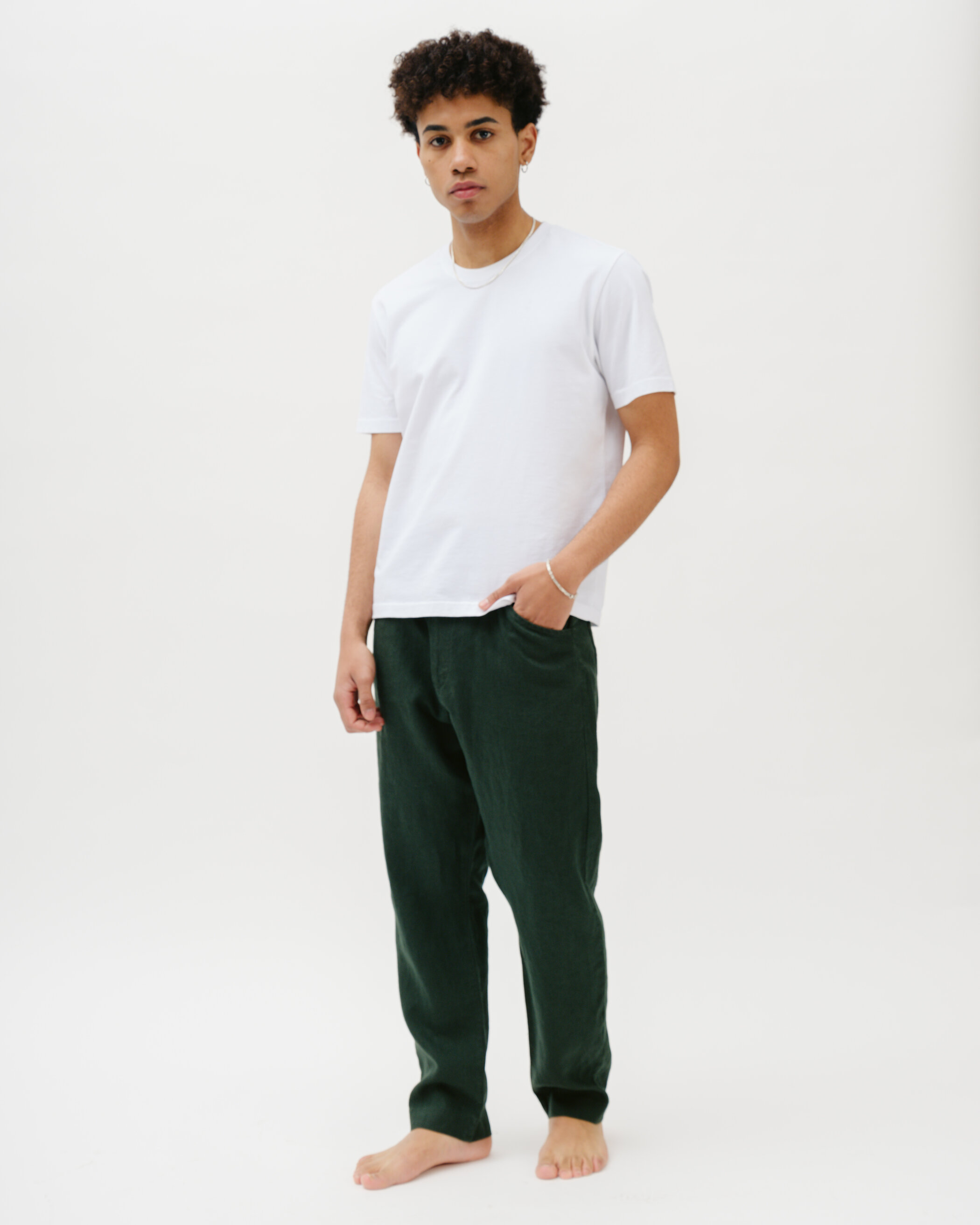 Glein - Linen Pants - pine green