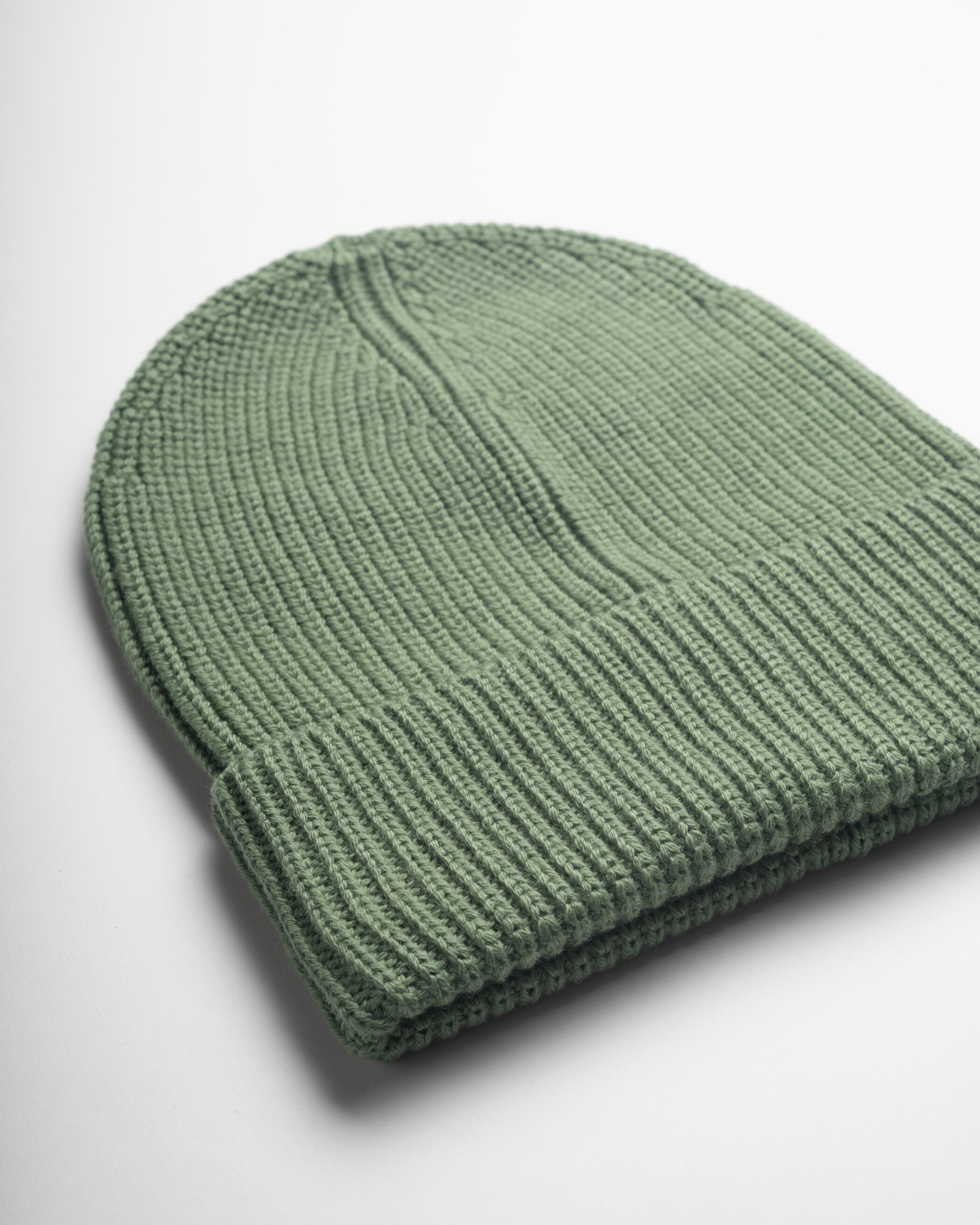 Glein - Merino Rib Beanie - sage green
