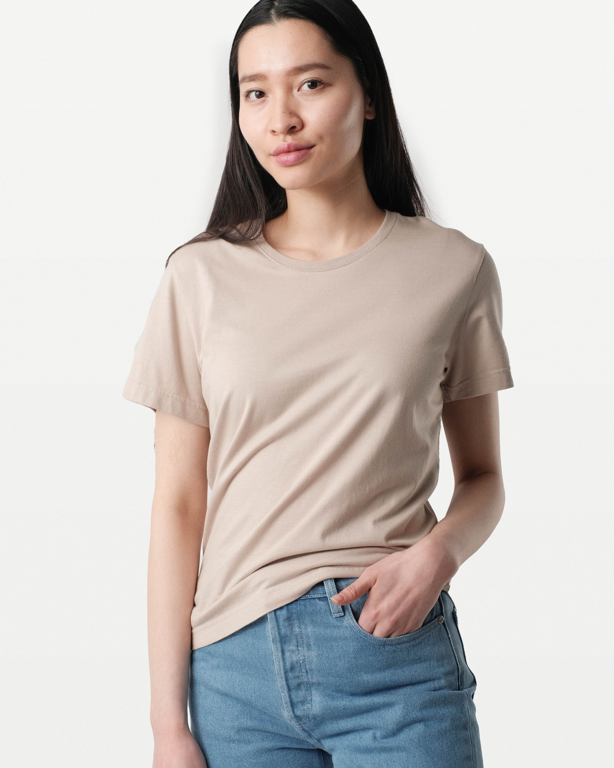 Glein - 50/50 T-Shirt Women - light taupe